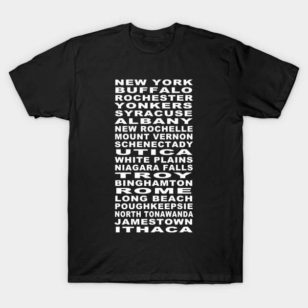 New York Cities Bus Roll T-Shirt by RockettGraph1cs